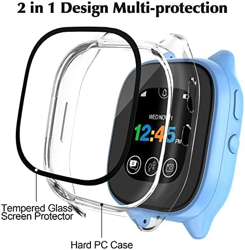 [3-Pack] מארז תואם ל- Gizmo Watch 3 מגן מסך לילדים, כיסוי פגוש זכוכית מחוסמת רק עבור Verizon Gizmo Watch
